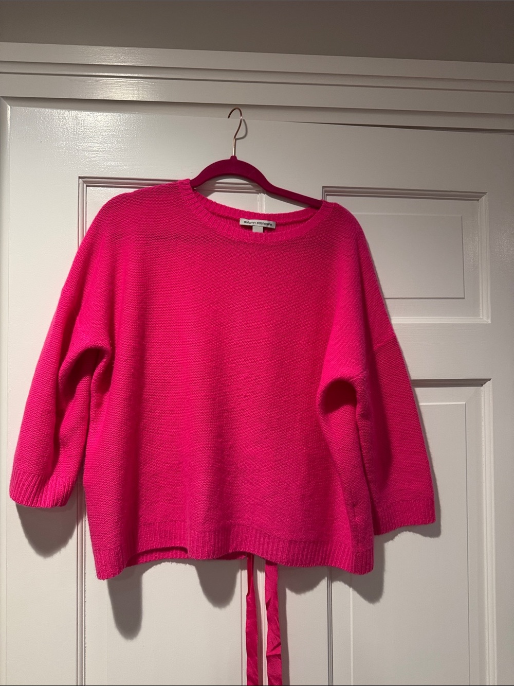 Autumn Cashmere Hot Pink Crewneck Sweater